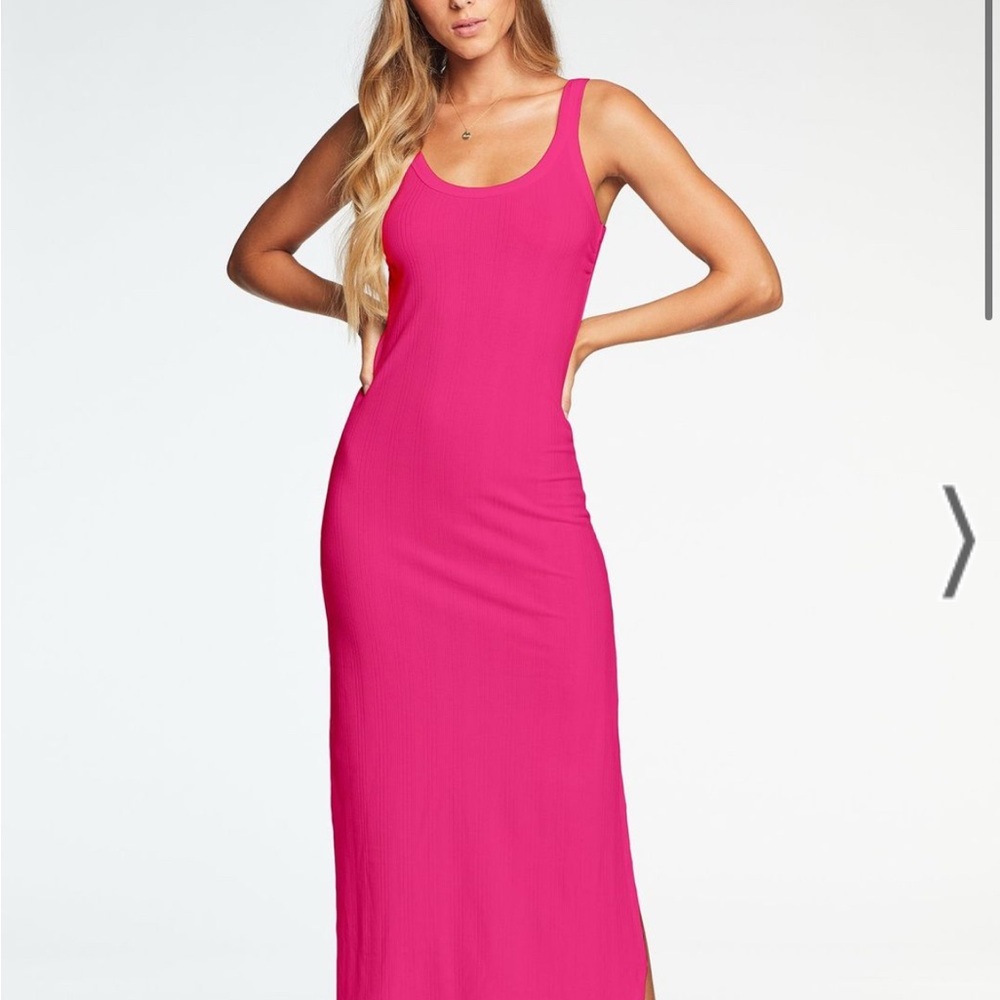 Vitamin A Swim West Dress – Magenta Organic Rib – Size M